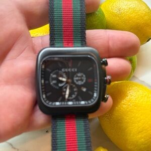 Gucci Black and Red Striped Watch